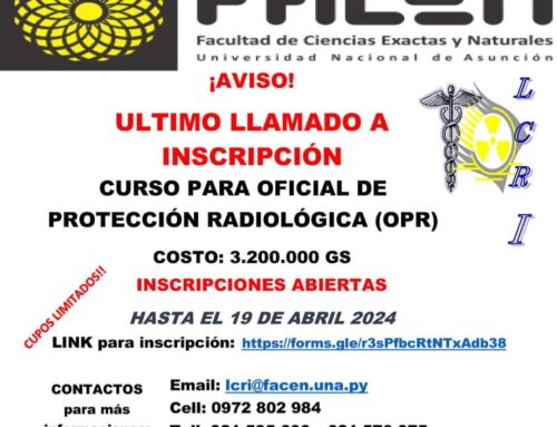 Curso para Oficial en Protección Radiológica (OPR) – Último Llamado