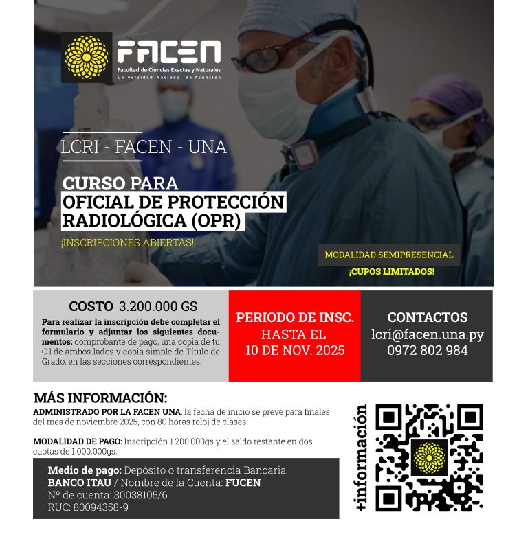 Llamado a inscripción al Curso para Oficial de Protección Radiológica (OPR)