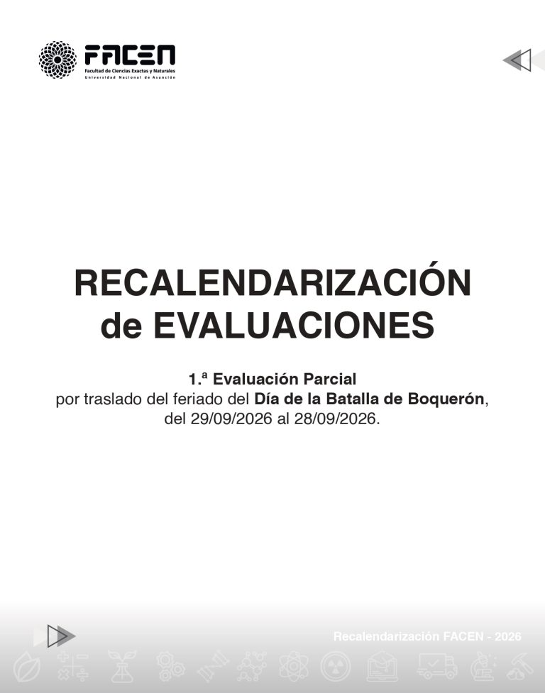 RECALENDARIZACIÓN DE EVALUACIONES